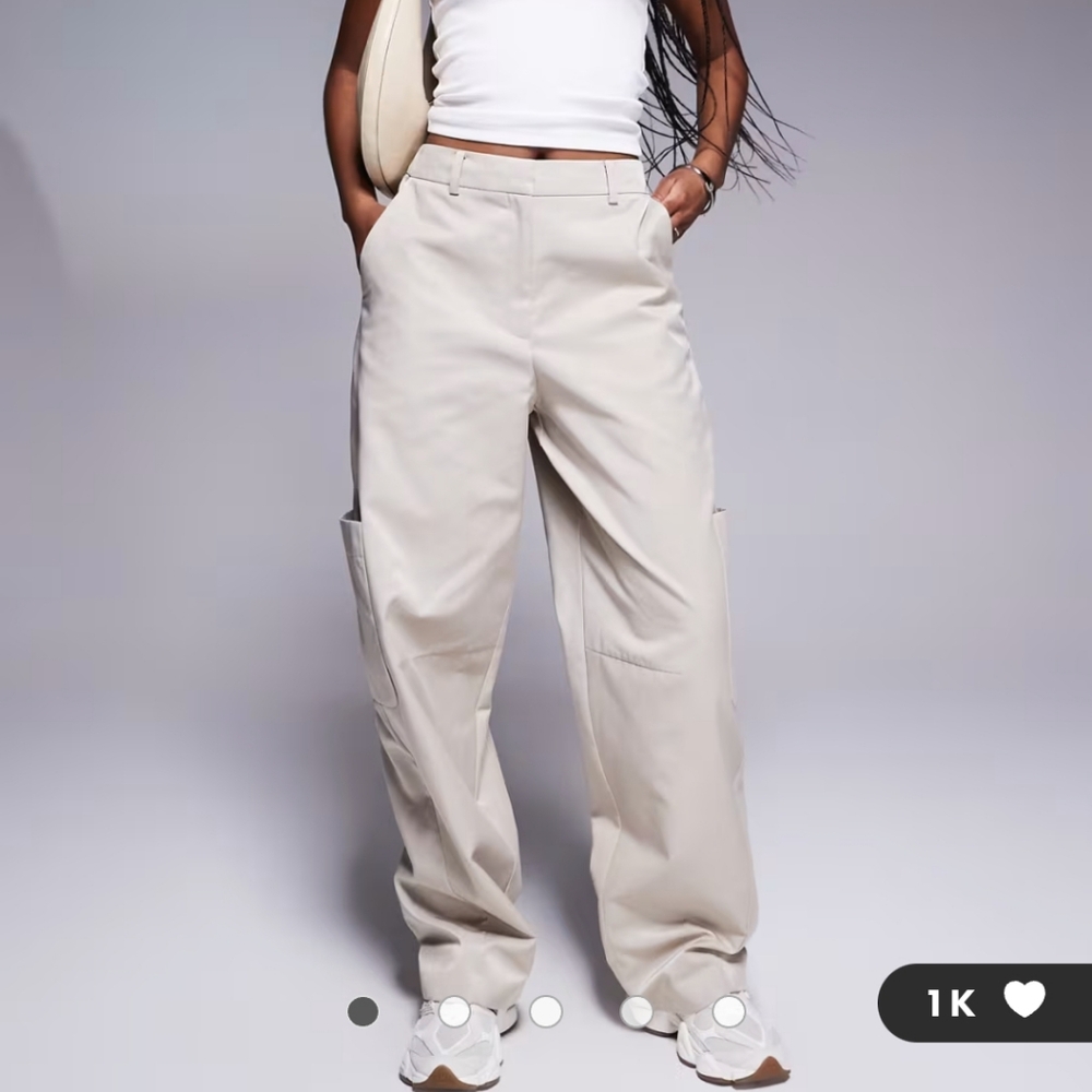 ASOS Cotton Wide Leg Cargo Pants